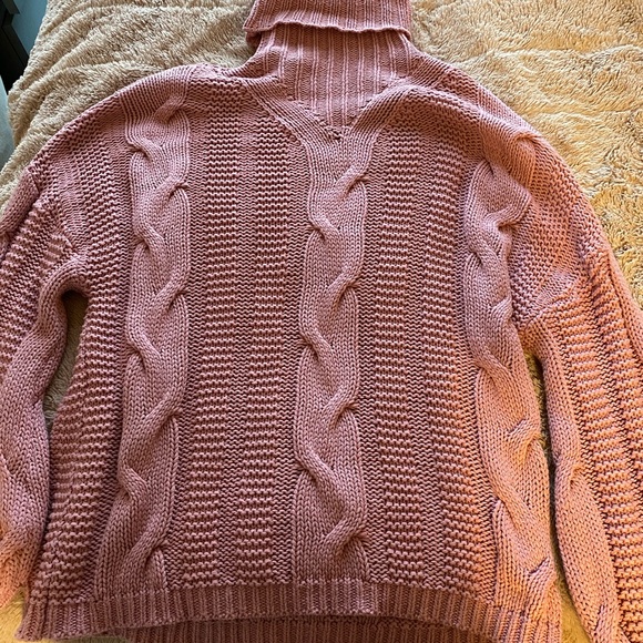Medium Pink Turtle Neck Sweater - Picture 2 of 2